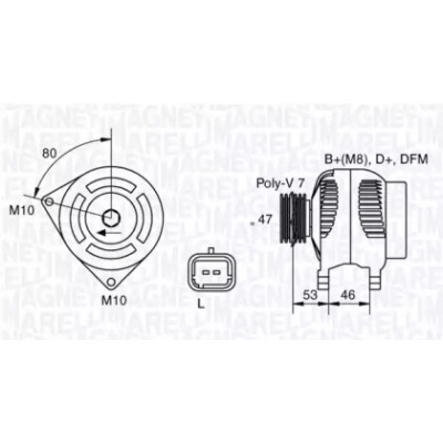 Генератор 063341734010 MAGNETI MARELLI - купить в магазине запчастей по Украине