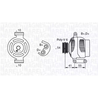 Генератор 063377022010 MAGNETI MARELLI - купить в магазине запчастей по Украине