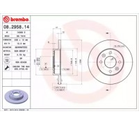 Тормозной диск BREMBO 08.2958.14 08295814 BREMBO - купить в магазине запчастей по Украине
