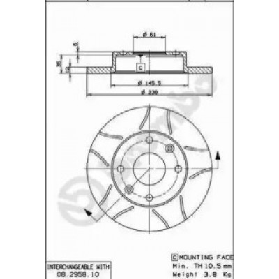 Тормозной диск 08295875 BREMBO - купить в магазине запчастей по Украине