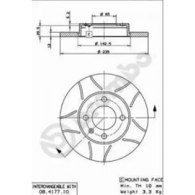 Тормозной диск 08417775 BREMBO - купить в магазине запчастей по Украине