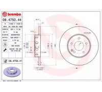 Тормозной диск BREMBO 08.4750.41 08475041 BREMBO - купить в магазине запчастей по Украине