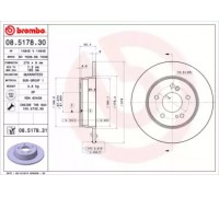 Тормозной диск BREMBO 08.5178.30 08517830 BREMBO - купить в магазине запчастей по Украине