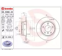 Тормозной диск BREMBO 08.5366.21 08536621 BREMBO - купить в магазине запчастей по Украине