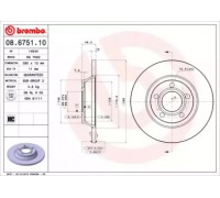 Тормозной диск BREMBO 08.6751.10 08675110 BREMBO - купить в магазине запчастей по Украине