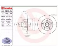 Тормозной диск BREMBO 08.6911.14 08691114 BREMBO - купить в магазине запчастей по Украине