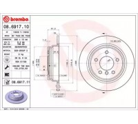 Тормозной диск BREMBO 08.6917.10 08691710 BREMBO - купить в магазине запчастей по Украине