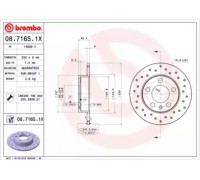 Тормозной диск BREMBO 08.7165.1X 0871651X BREMBO - купить в магазине запчастей по Украине