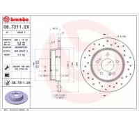 Тормозной диск BREMBO 08.7211.2X 0872112X BREMBO - купить в магазине запчастей по Украине