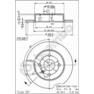 Тормозной диск 08762675 BREMBO - купить в магазине запчастей по Украине