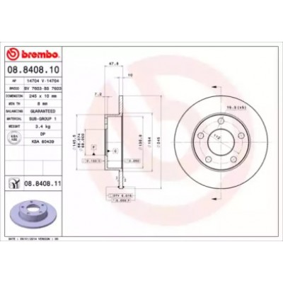 Тормозной диск 08840810 BREMBO - купить в магазине запчастей по Украине