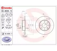 Тормозной диск BREMBO 08.8638.10 08863810 BREMBO - купить в магазине запчастей по Украине