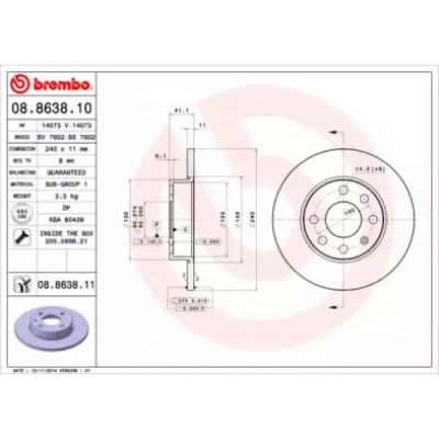 Тормозной диск 08863810 BREMBO - купить в магазине запчастей по Украине