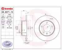 Тормозной диск BREMBO 08.9371.10 08937110 BREMBO - купить в магазине запчастей по Украине