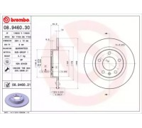Тормозной диск BREMBO 08.9460.30 08946030 BREMBO - купить в магазине запчастей по Украине