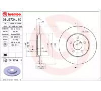 Тормозной диск BREMBO 08.9734.10 08973410 BREMBO - купить в магазине запчастей по Украине
