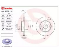 Тормозной диск BREMBO 08.9739.10 08973910 BREMBO - купить в магазине запчастей по Украине