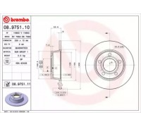 Тормозной диск BREMBO 08.9751.10 08975110 BREMBO - купить в магазине запчастей по Украине