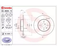 Тормозной диск BREMBO 08.9826.10 08982610 BREMBO - купить в магазине запчастей по Украине
