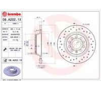 Тормозной диск BREMBO 08.A202.1X 08A2021X BREMBO - купить в магазине запчастей по Украине
