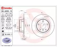 Тормозной диск BREMBO 08.A205.10 08A20510 BREMBO - купить в магазине запчастей по Украине
