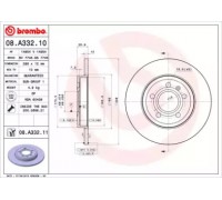 Тормозной диск BREMBO 08.A332.10 08A33210 BREMBO - купить в магазине запчастей по Украине