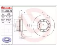 Тормозной диск BREMBO 08.A363.10 08A36310 BREMBO - купить в магазине запчастей по Украине