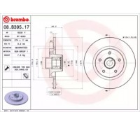 Тормозной диск BREMBO 08.B395.17 08B39517 BREMBO - купить в магазине запчастей по Украине