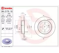 Тормозной диск BREMBO 08.C172.10 08C17210 BREMBO - купить в магазине запчастей по Украине