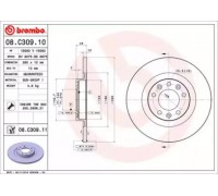 Тормозной диск BREMBO 08.C309.10 08C30910 BREMBO - купить в магазине запчастей по Украине