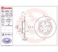 Тормозной диск BREMBO 08.C423.11 08C42311 BREMBO - купить в магазине запчастей по Украине