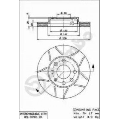 Тормозной диск 09309075 BREMBO - купити в магазині запчастин по Україні