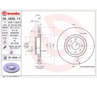 Тормозной диск BREMBO 09.4939.11 09493911 BREMBO - купить в магазине запчастей по Украине