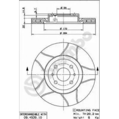 Тормозной диск 09493975 BREMBO - купить в магазине запчастей по Украине