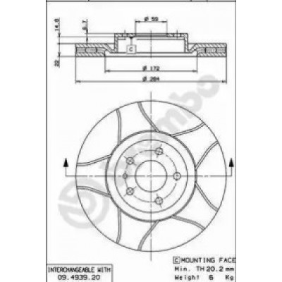 Тормозной диск 09493976 BREMBO - купить в магазине запчастей по Украине