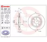 Тормозной диск BREMBO 09.4987.21 09498721 BREMBO - купить в магазине запчастей по Украине