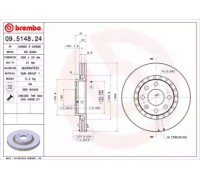 Тормозной диск BREMBO 09.5148.24 09514824 BREMBO - купить в магазине запчастей по Украине