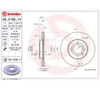 Тормозной диск BREMBO 09.5166.11 09516611 BREMBO - купить в магазине запчастей по Украине