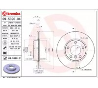 Тормозной диск BREMBO 09.5390.31 09539031 BREMBO - купить в магазине запчастей по Украине