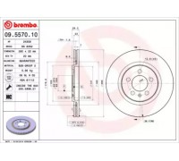 Тормозной диск BREMBO 09.5570.10 09557010 BREMBO - купить в магазине запчастей по Украине