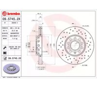 Тормозной диск BREMBO 09.5745.2X 0957452X BREMBO - купить в магазине запчастей по Украине