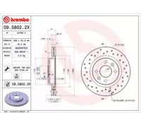 Тормозной диск BREMBO 09.5802.2X 0958022X BREMBO - купить в магазине запчастей по Украине