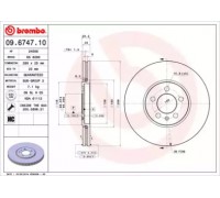 Тормозной диск BREMBO 09.6747.10 09674710 BREMBO - купить в магазине запчастей по Украине