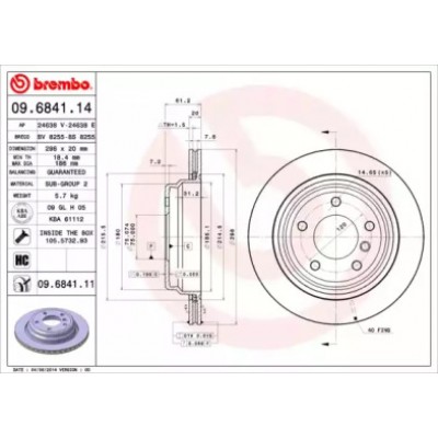 Тормозной диск 09684111 BREMBO - купить в магазине запчастей по Украине