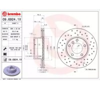 Тормозной диск BREMBO 09.6924.1X 0969241X BREMBO - купить в магазине запчастей по Украине