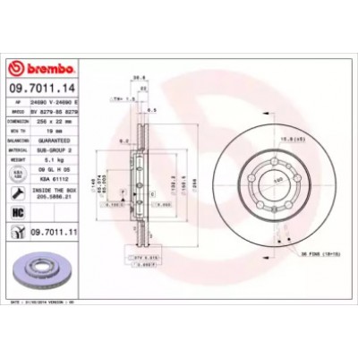 Тормозной диск 09701111 BREMBO - купить в магазине запчастей по Украине