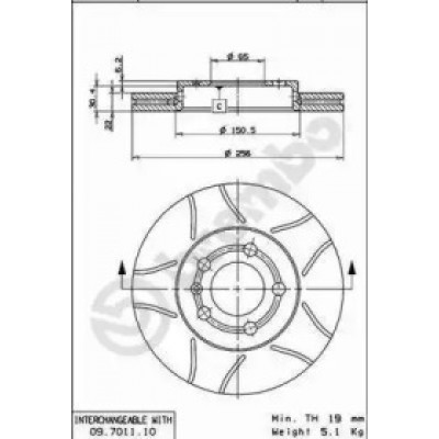 Тормозной диск 09701175 BREMBO - купить в магазине запчастей по Украине