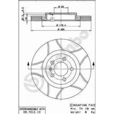 Тормозной диск 09701275 BREMBO - купить в магазине запчастей по Украине