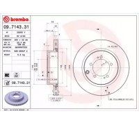 Тормозной диск BREMBO 09.7143.31 09714331 BREMBO - купить в магазине запчастей по Украине
