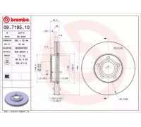 Тормозной диск BREMBO 09.7195.10 09719510 BREMBO - купить в магазине запчастей по Украине
